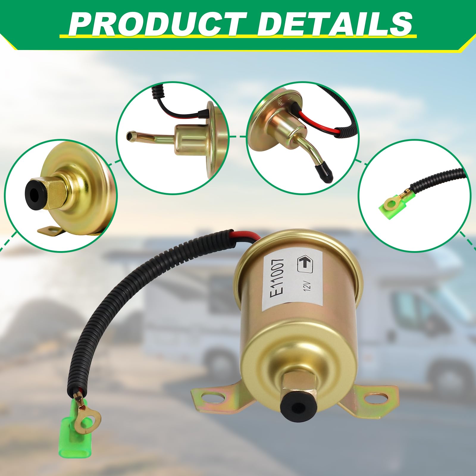 Podoy fuel inlet and outlet ports visible for easy hose connection