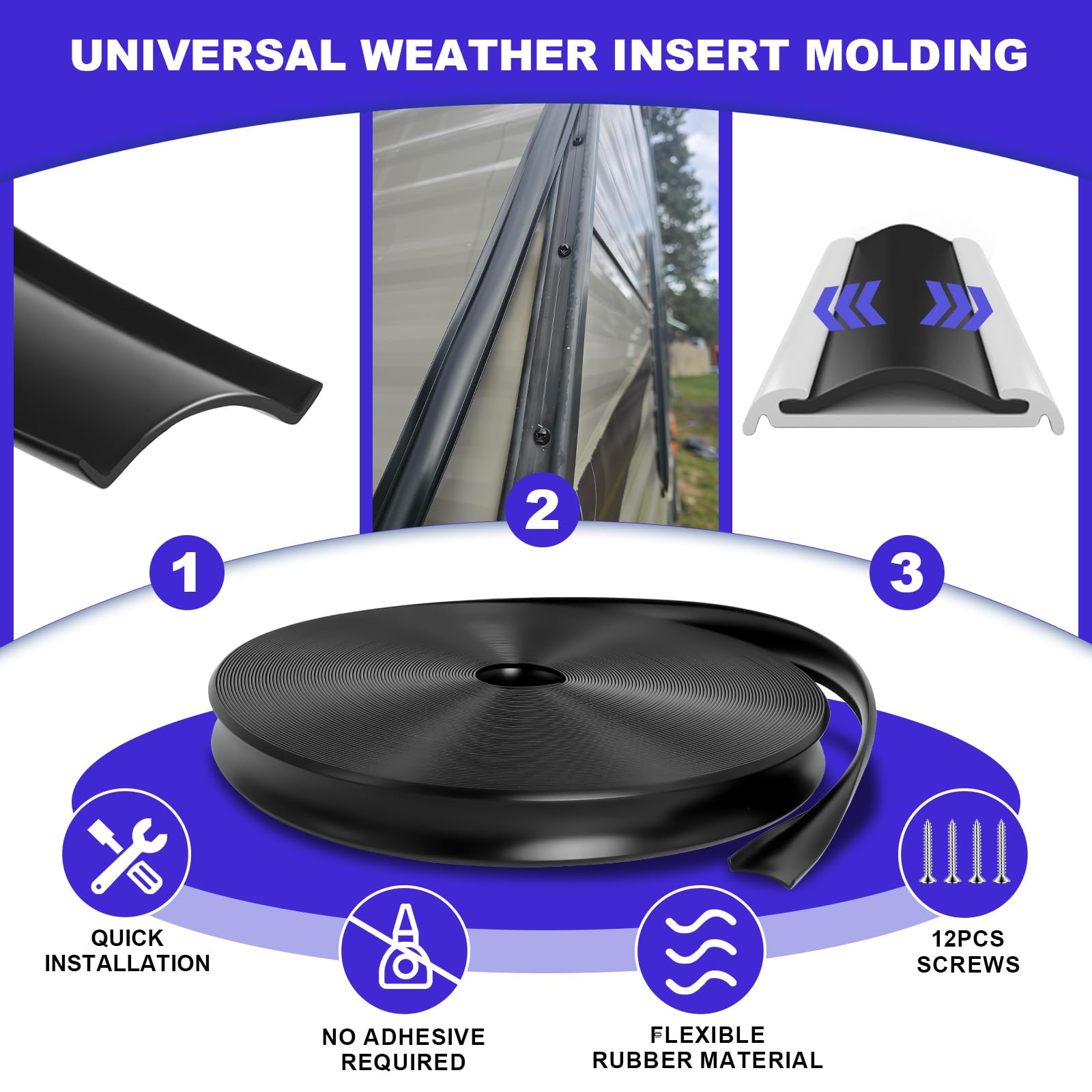 Podoy installed on camper roof edge showing water-channeling and leak protection