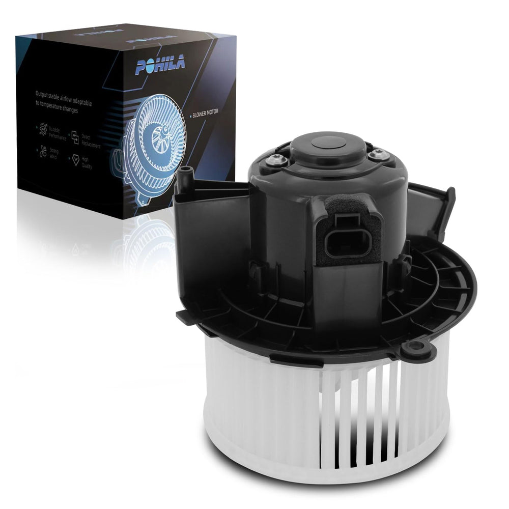 POHILA blower motor front view showing housing and airflow benefit