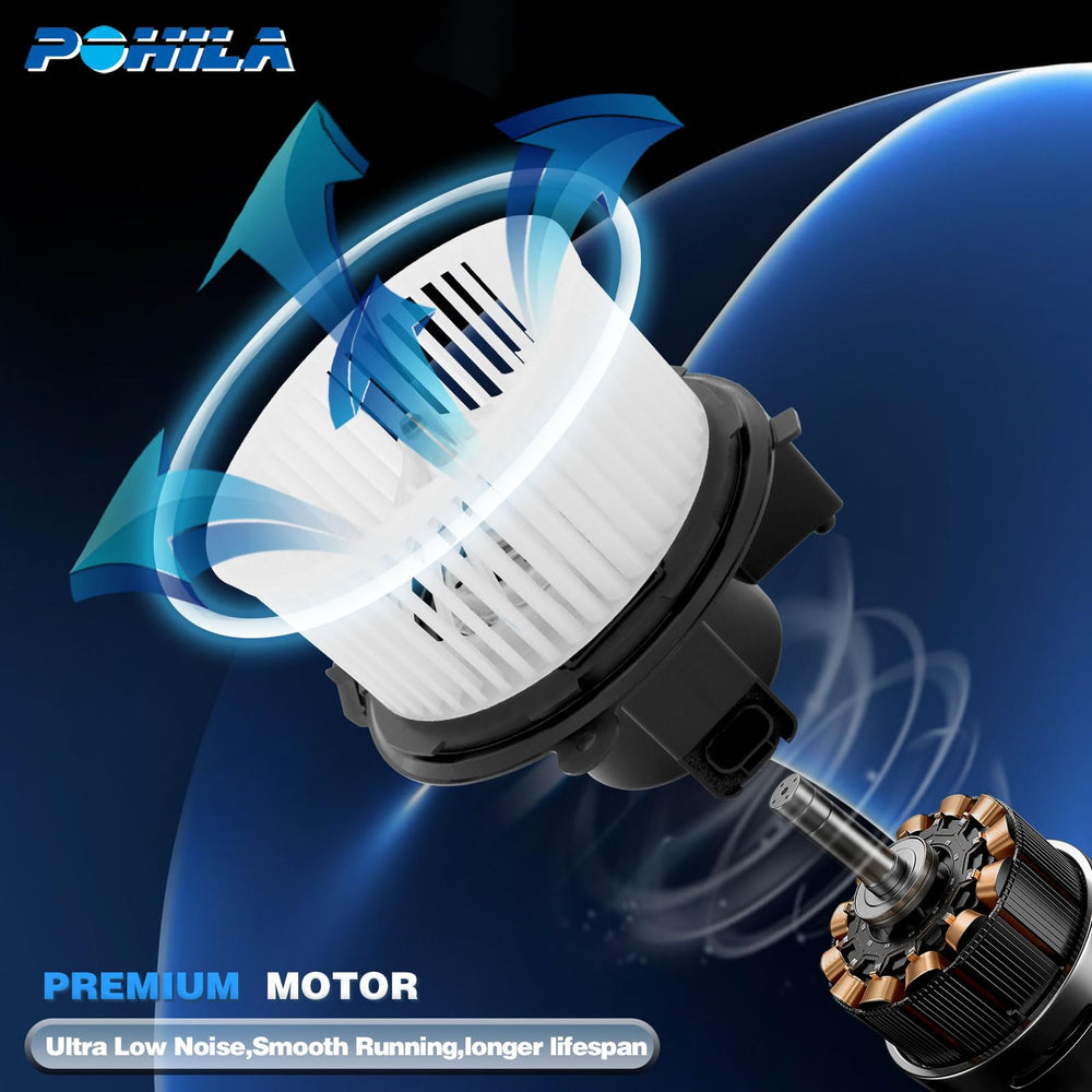POHILA blower motor installed in vehicle showing restored HVAC airflow