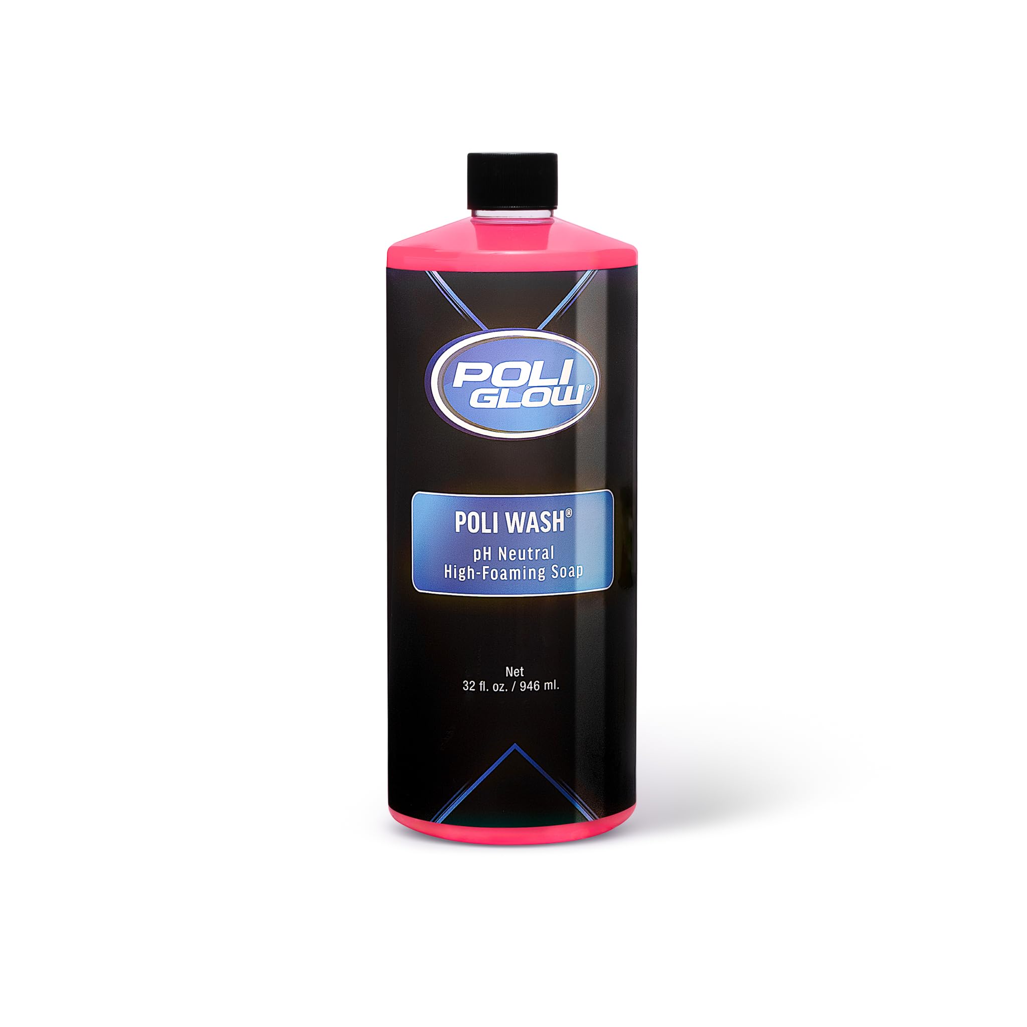 Poli Glow bottle front label showing product name and size for quick identification