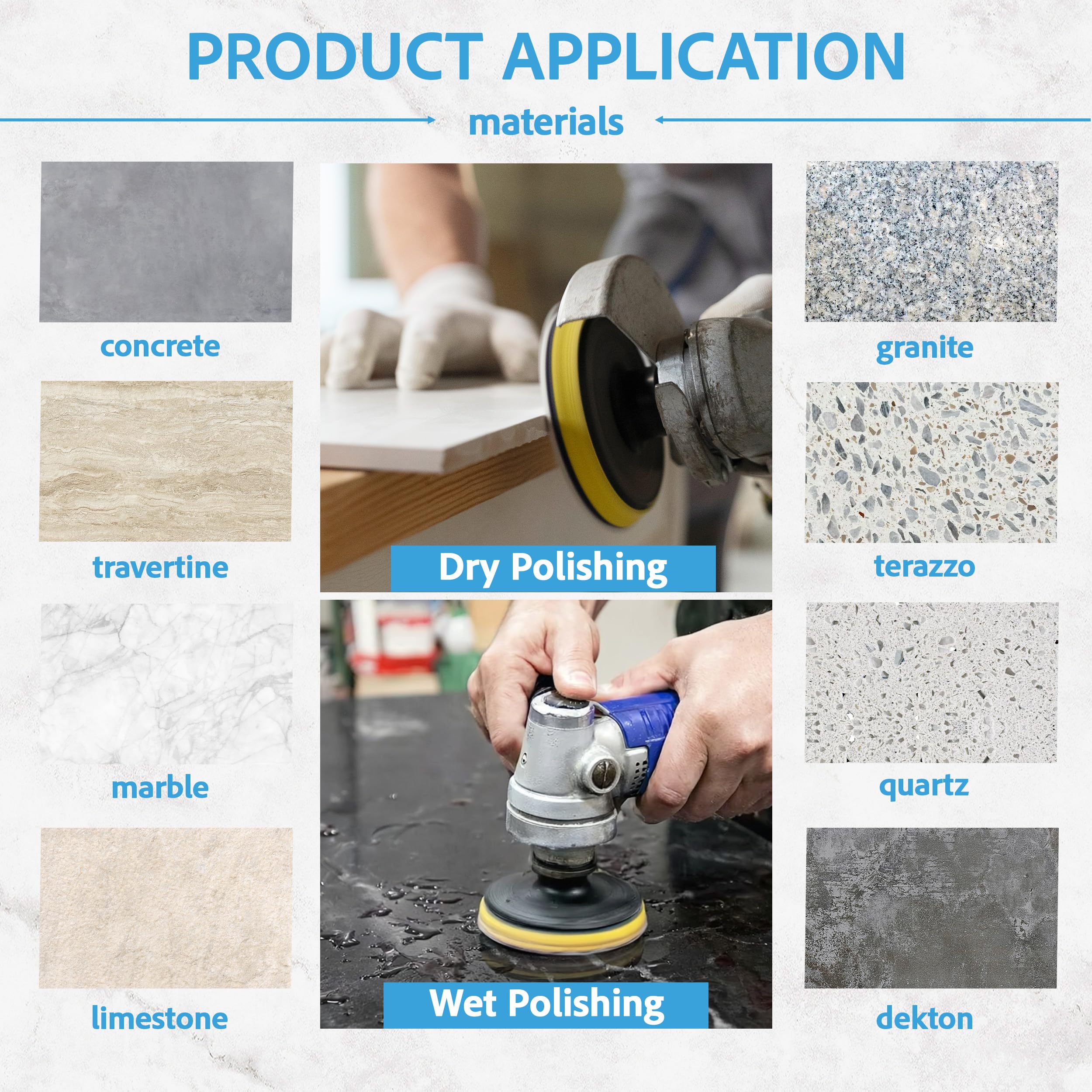 POLISHSURF discs smoothing a concrete floor demonstrating heavy removal