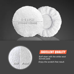 POLIWELL white bonnet cap for dust-free final buff and shine