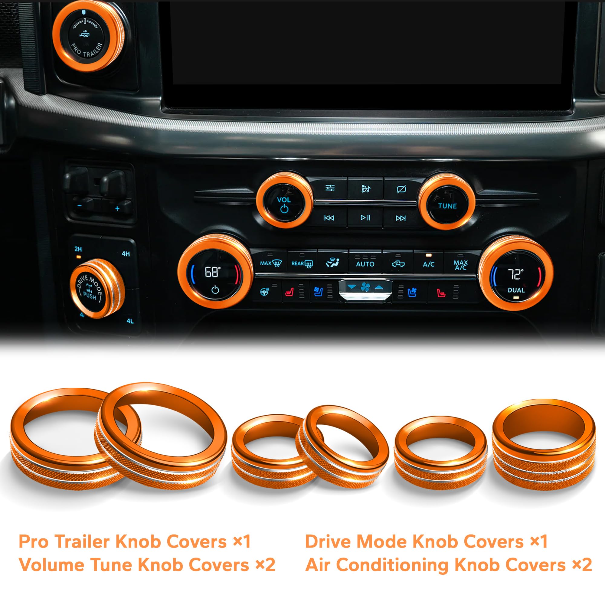 Polodunn installed push start and A/C knobs showing upgraded look and improved grip