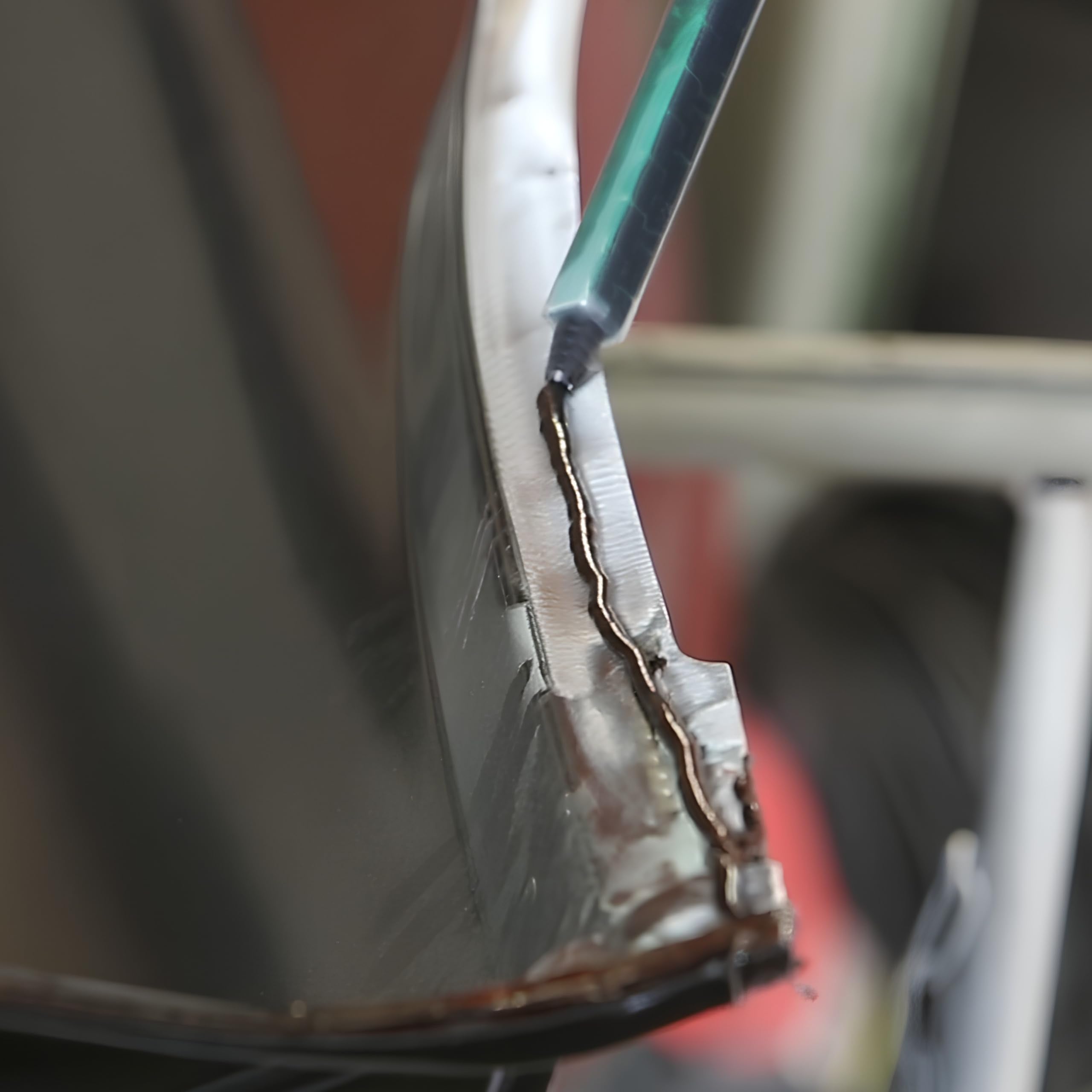Polymix cured joint closeup showing smooth finished bond texture and strength