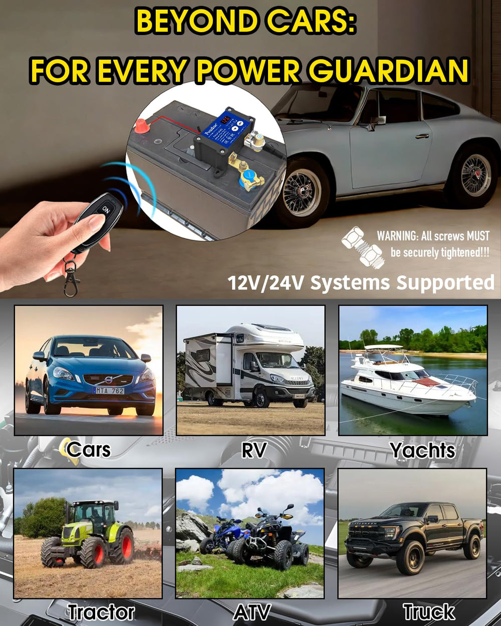 Ponzkoe keychain remote detail offering one-click battery cutoff