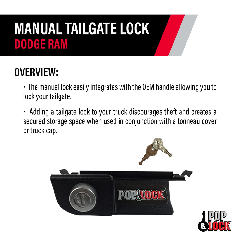 Pop & Lock installed on Dodge Ram tailgate showing straightforward fit