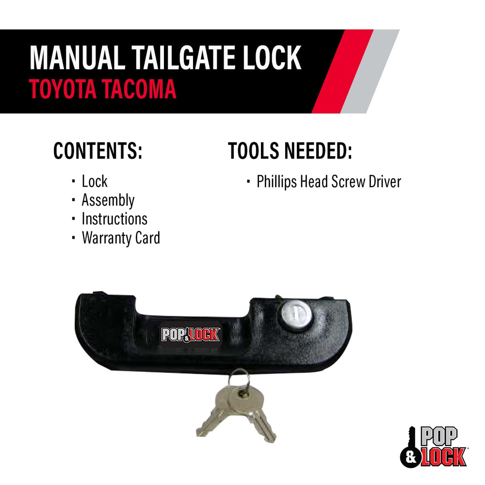 Pop & Lock side profile raised lock for easier reach and operation