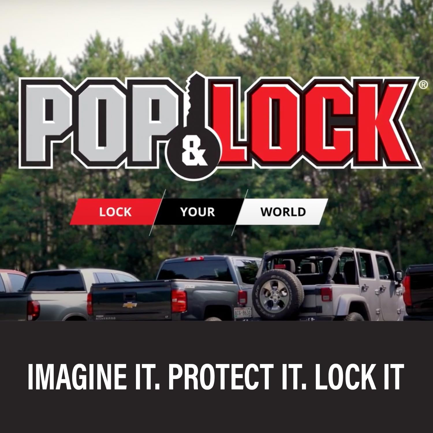 Pop & Lock lifestyle shot of Tundra bed with tailgate locked for gear protection