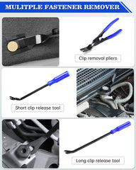 Poraxy clip removal pliers detail gripping a panel clip cleanly
