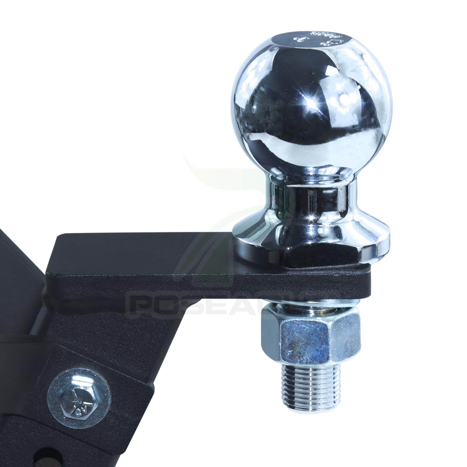 POSEAGLE hitch in use on a lawn landscape showing practical towing during yard work