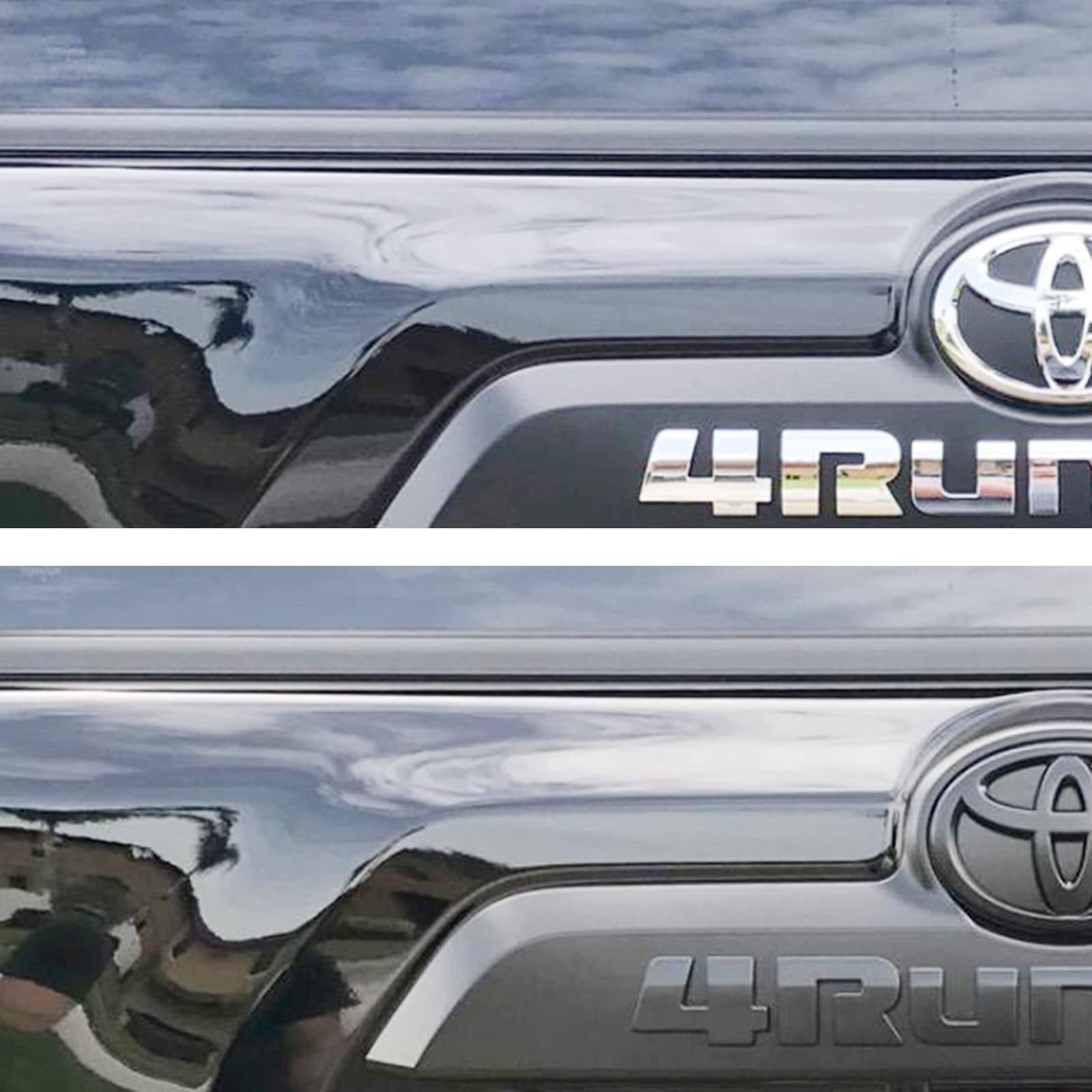 POSPICE installed overlay on 4Runner tailgate showing stealth appearance benefit
