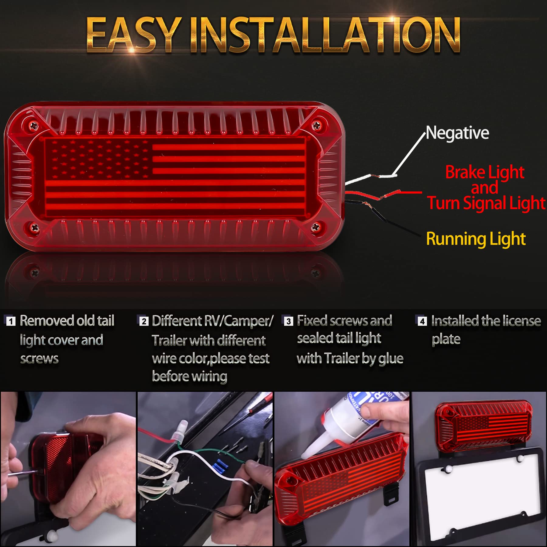 POVTOR license plate white LEDs lighting plate for improved plate legibility