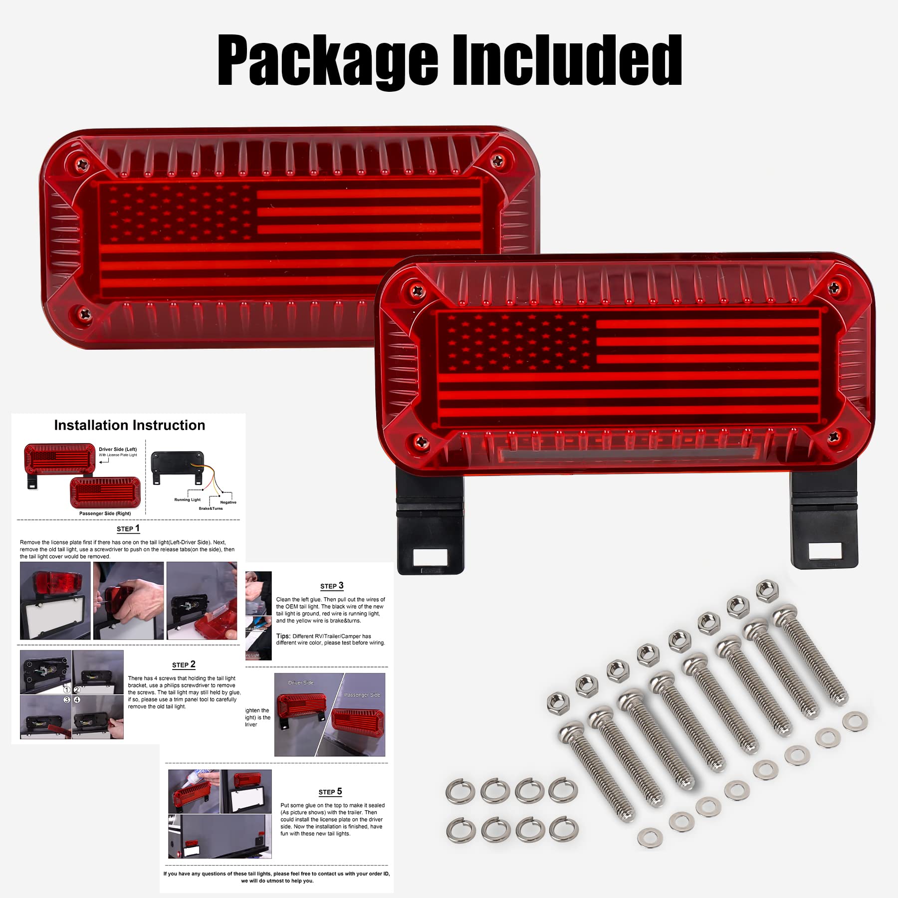 POVTOR tail light next to hand showing compact size and easy fitment