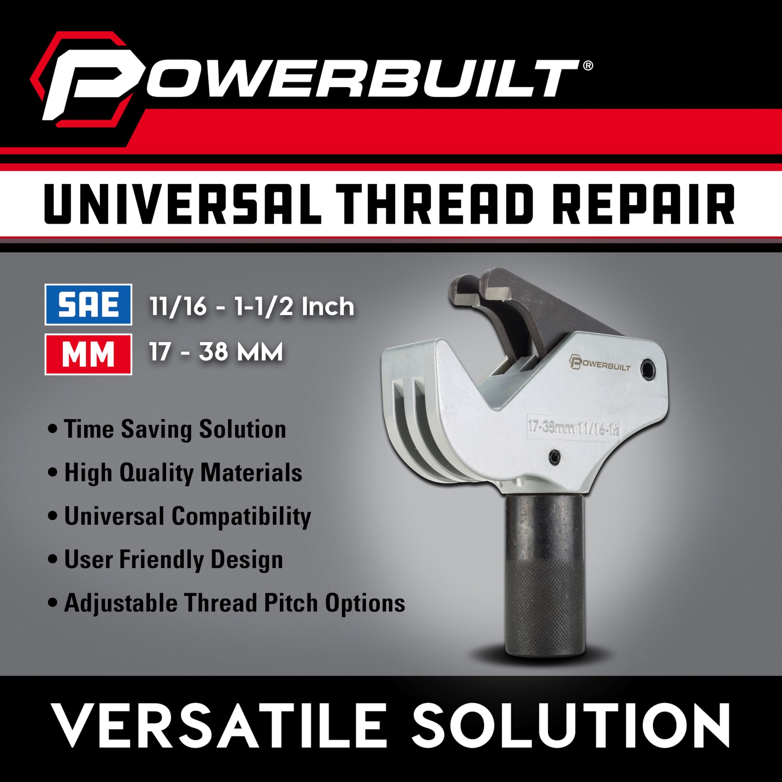 Powerbuilt detail of hardened cutting edge ensuring long-lasting performance