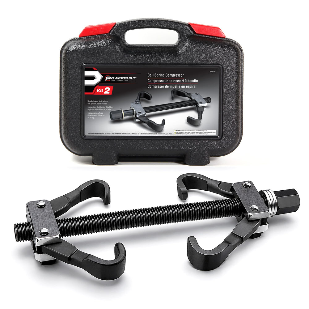 Powerbuilt front packaging showing kit and case, conveys professional quality