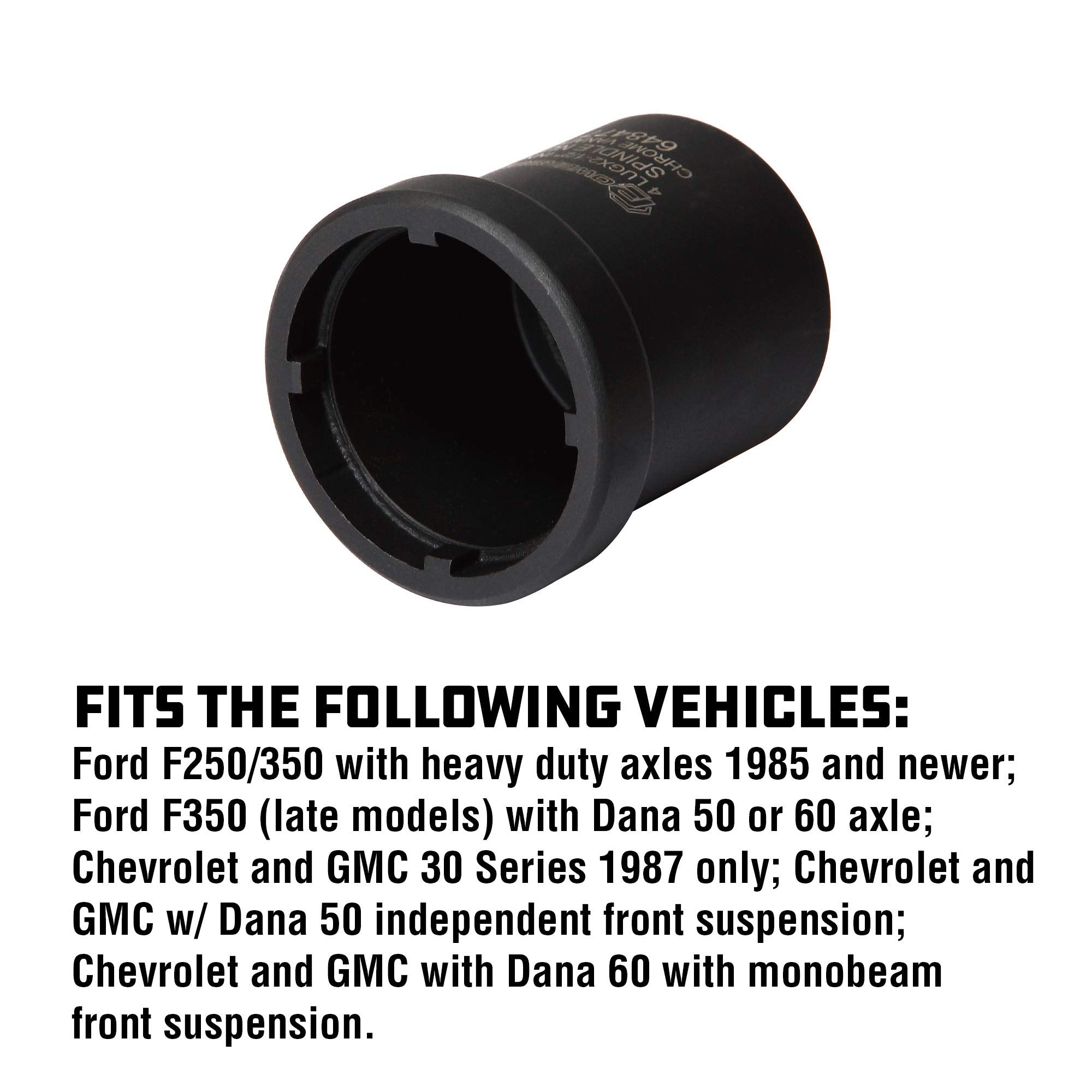 Powerbuilt socket installed on truck hub demonstrating safe hand-tool removal