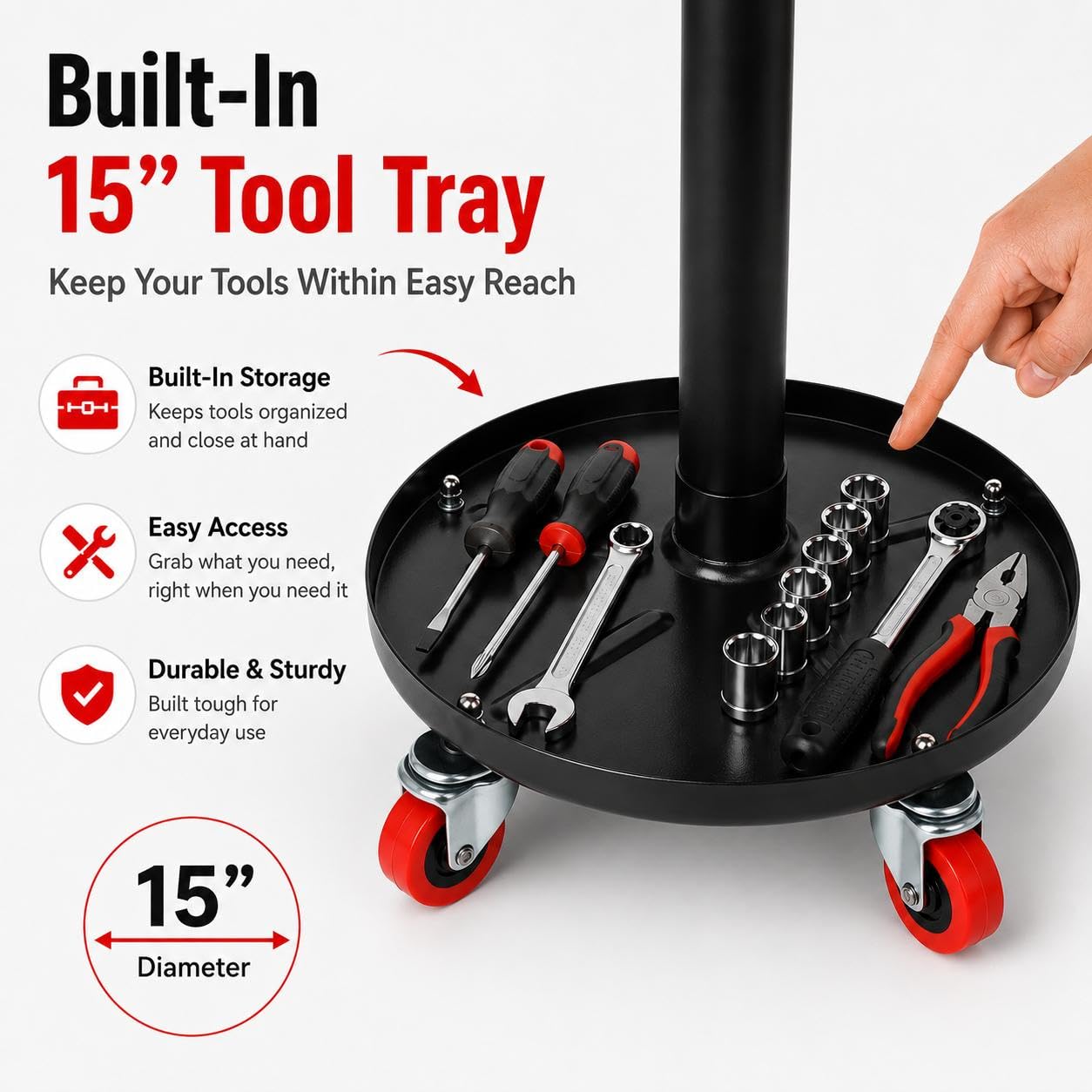 PowerSmart height adjustment lever demonstrating easy 18-to-23-inch customization