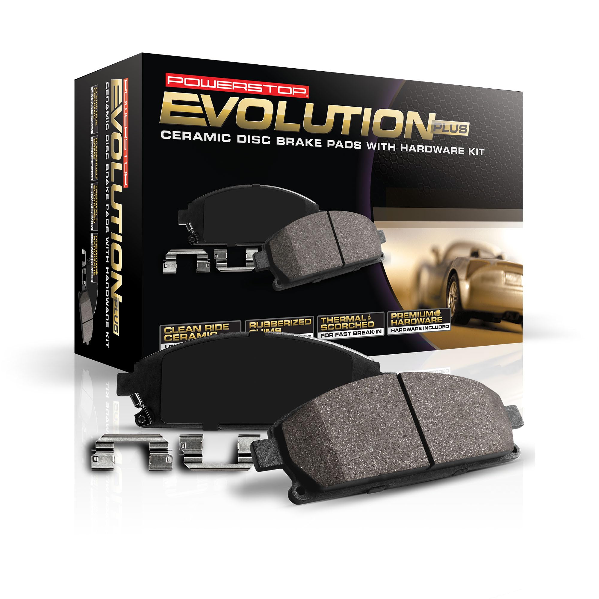 PowerStop front packaging showing Z17 kit and benefits for easy replacement