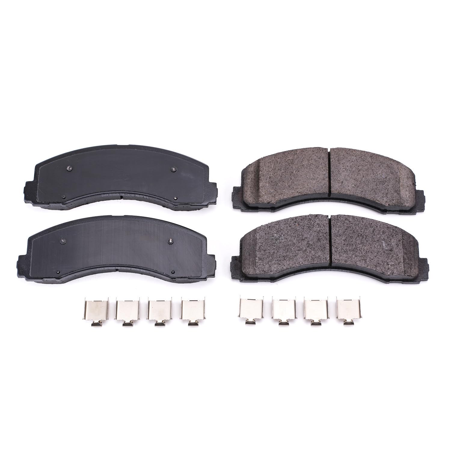 PowerStop pad close-up highlighting ceramic surface for quiet braking