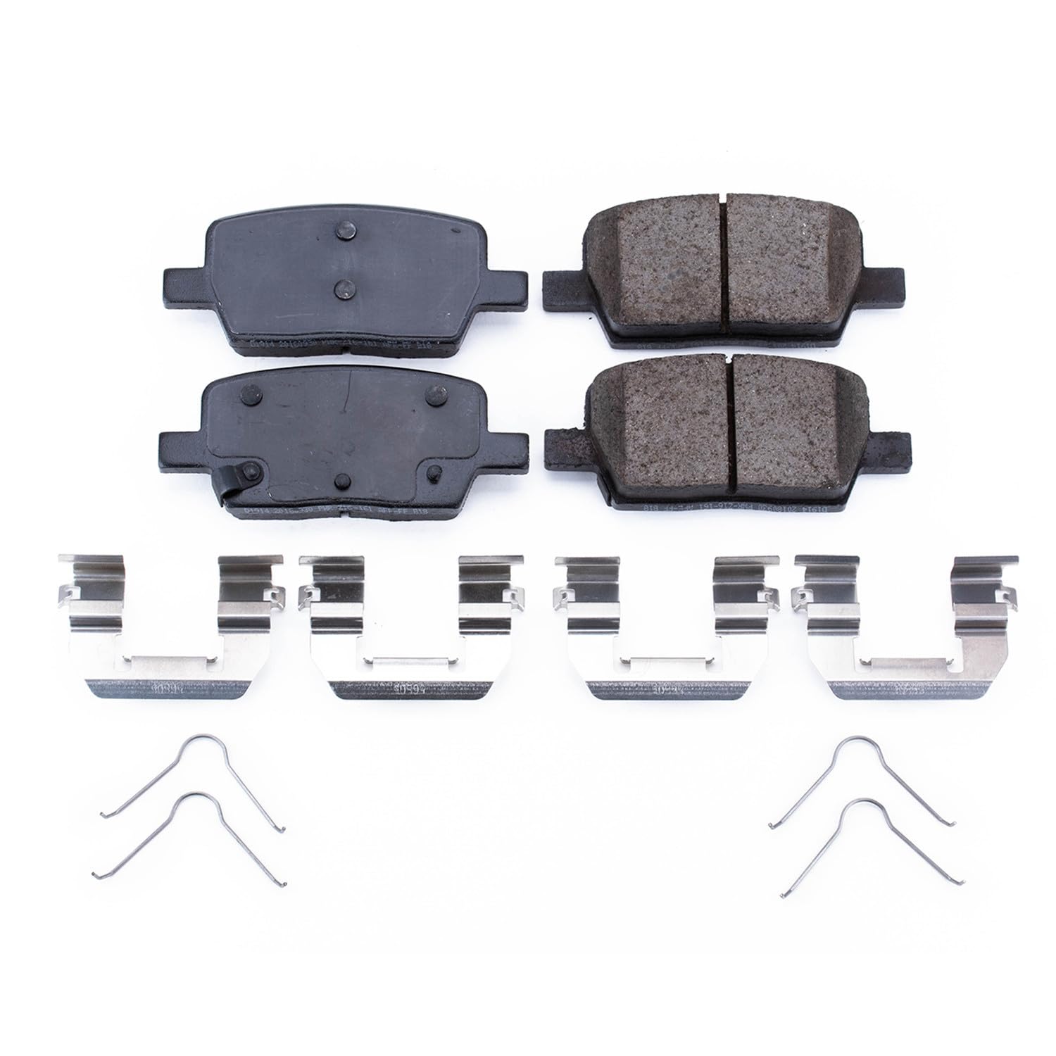 PowerStop Z17 pad closeup showing friction surface and slots for faster break‑in