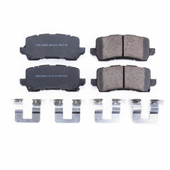 PowerStop Z17 pad front profile highlighting chamfered edges for quiet braking benefit