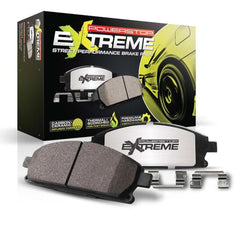 PowerStop Z26 rear packaging showing included pads and hardware, easy upgrade benefit