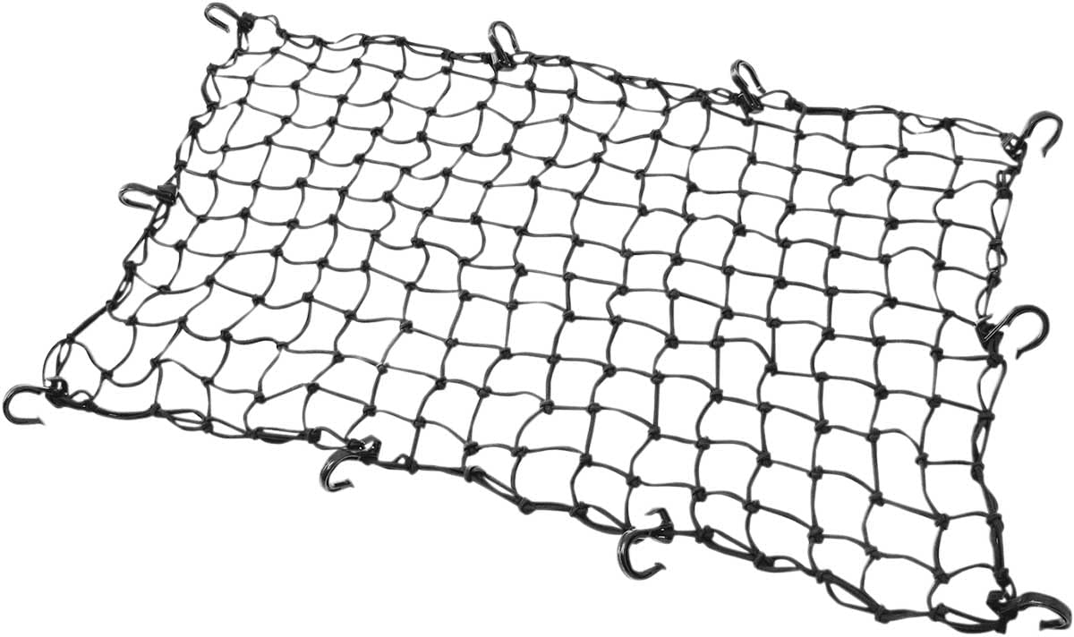 PowerTye cargo net front view showing mesh and hooks for secure transport
