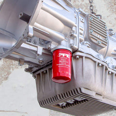 PPE filter installed on Allison transmission during service demonstrating improved protection