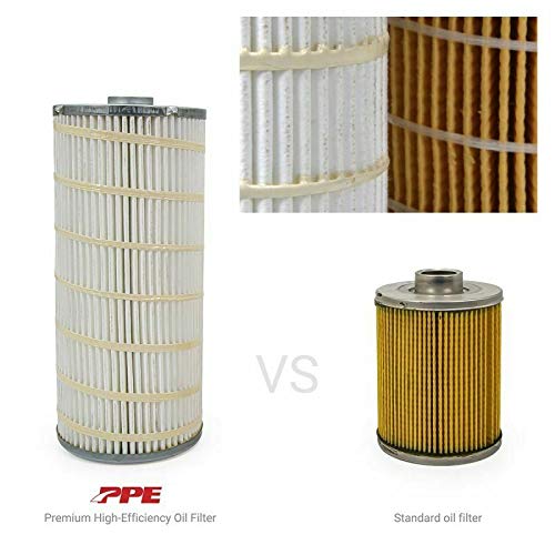 Pacific Performance Engineering oil filter cutaway revealing accordion-folded media advantage