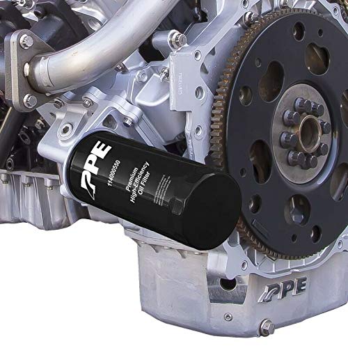 Pacific Performance Engineering transmission filter held in hand to show size comparison