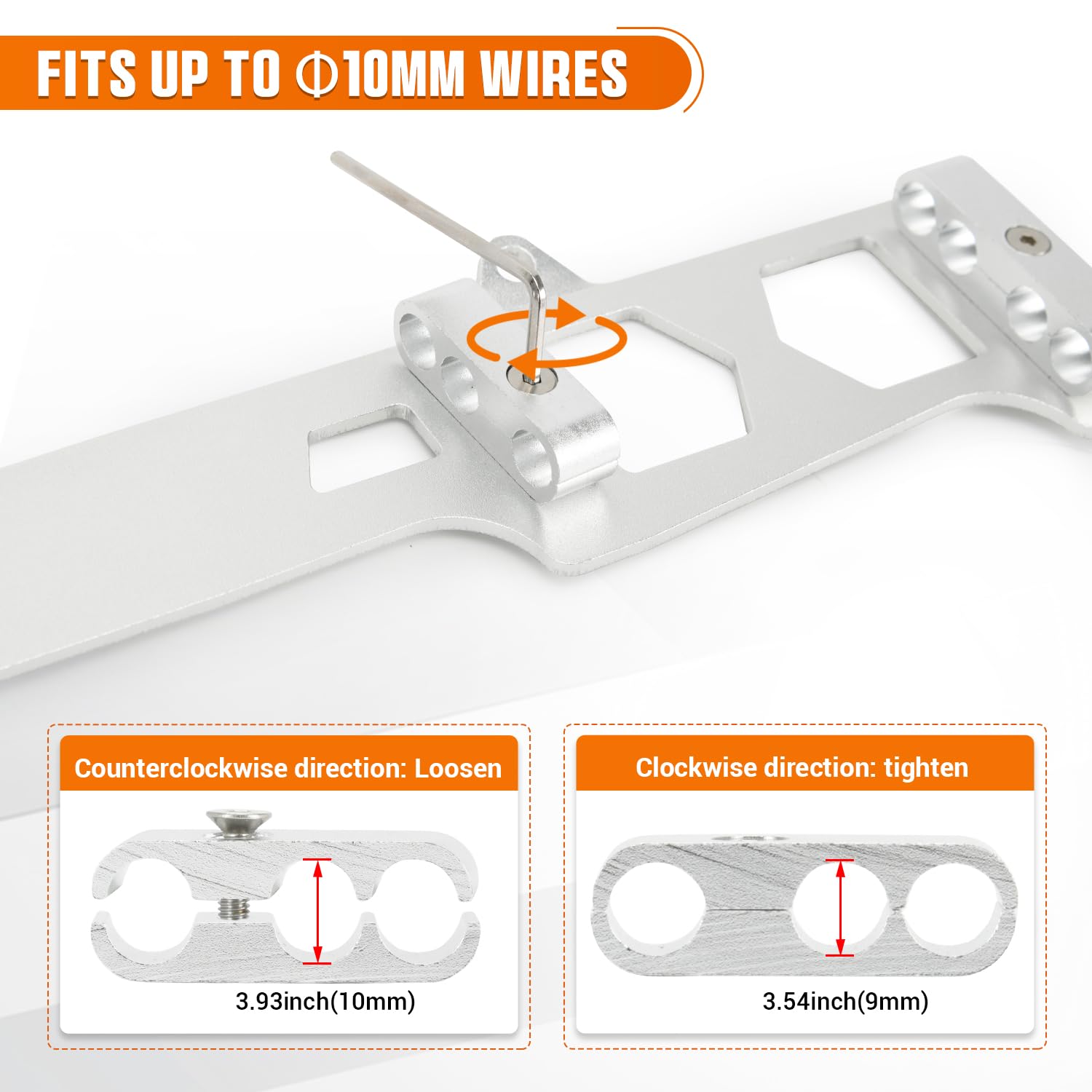 PQY showing adjustable hole sizes being set with hex key for correct wire fit