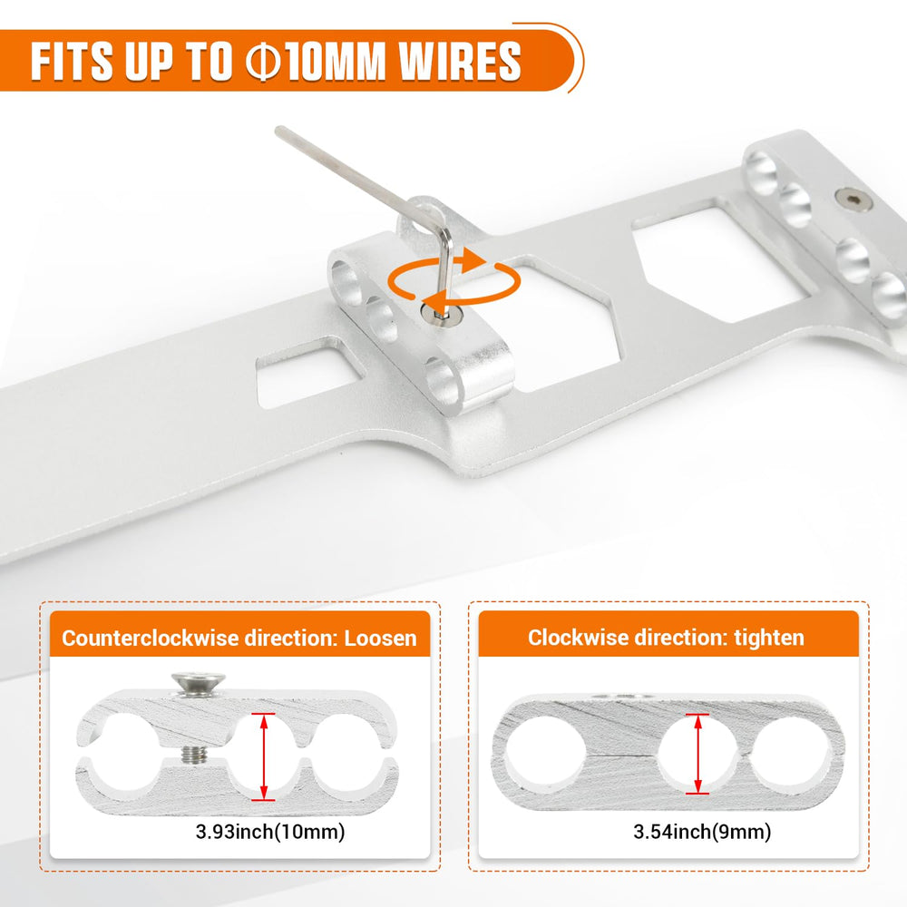 PQY showing adjustable hole sizes being set with hex key for correct wire fit