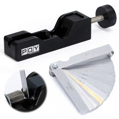PQY spread of 32 feeler blades showing measurement range for accurate gaps