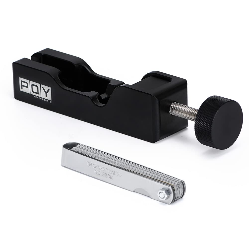 PQY front view of gap tool showing clamp and aluminum body for precise adjustments