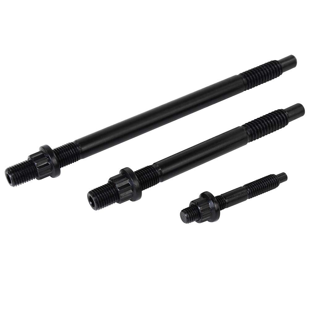 PQY head studs beside ruler to show scale and correct sizing for LS engines
