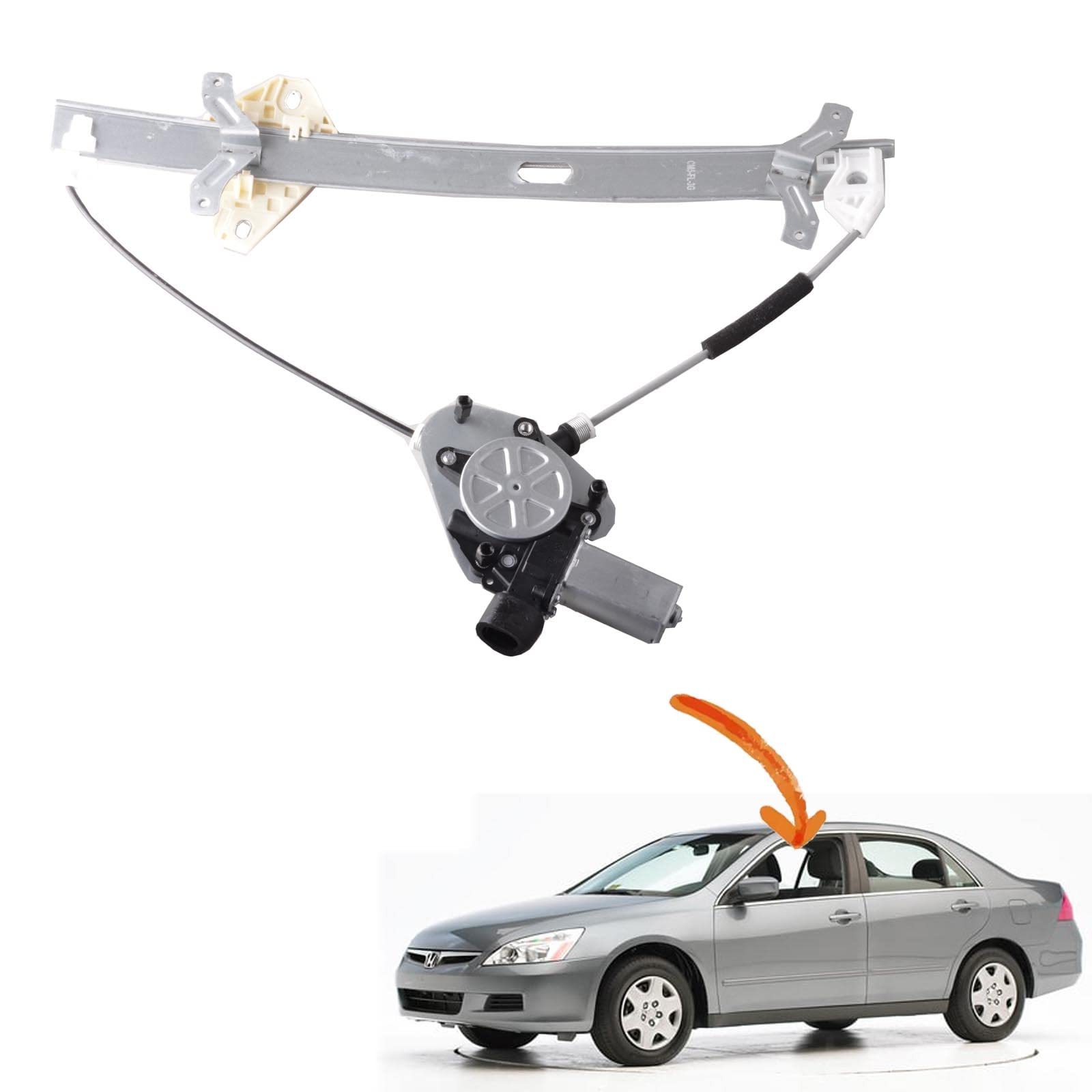 Predep front left assembly showing full regulator and motor, restores window function