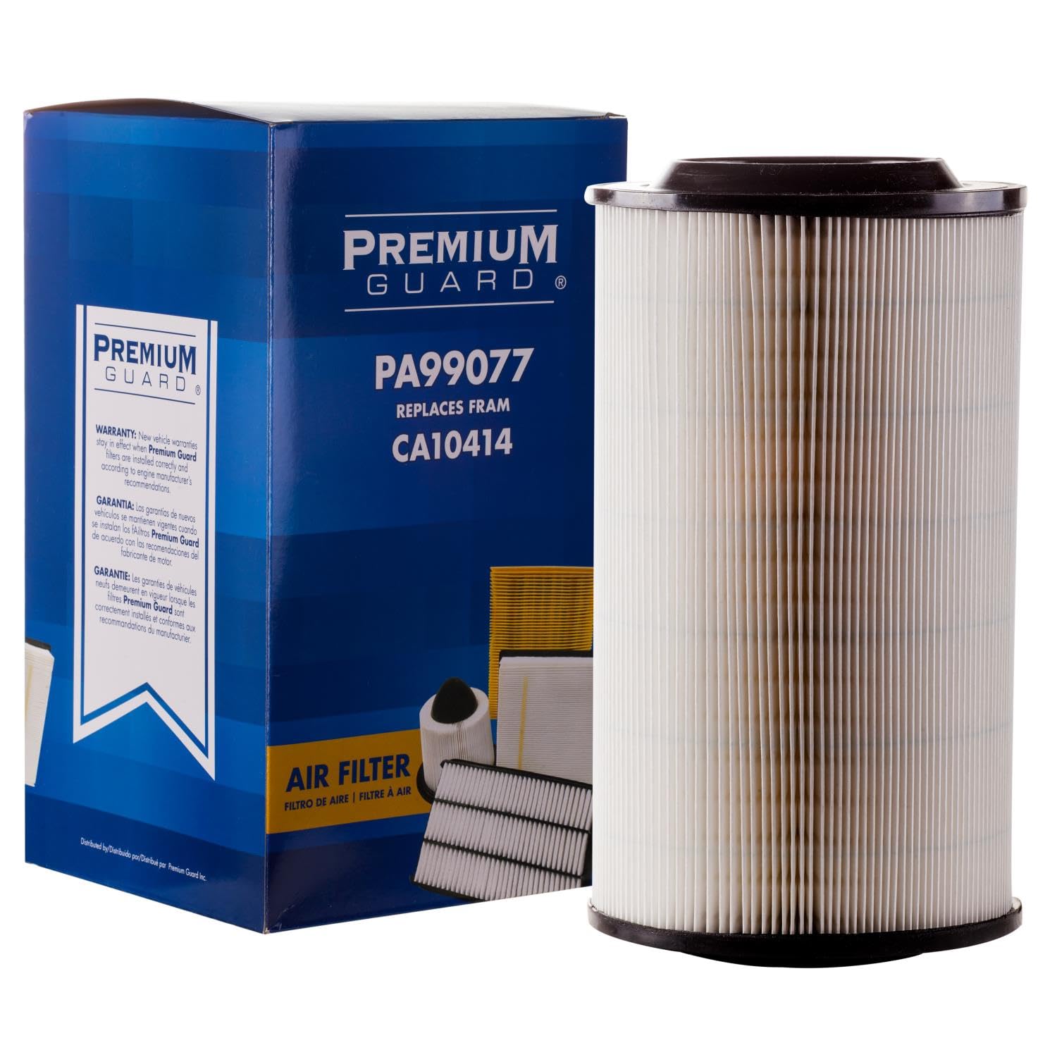 Premium Guard front view showing full filter and fitment benefit