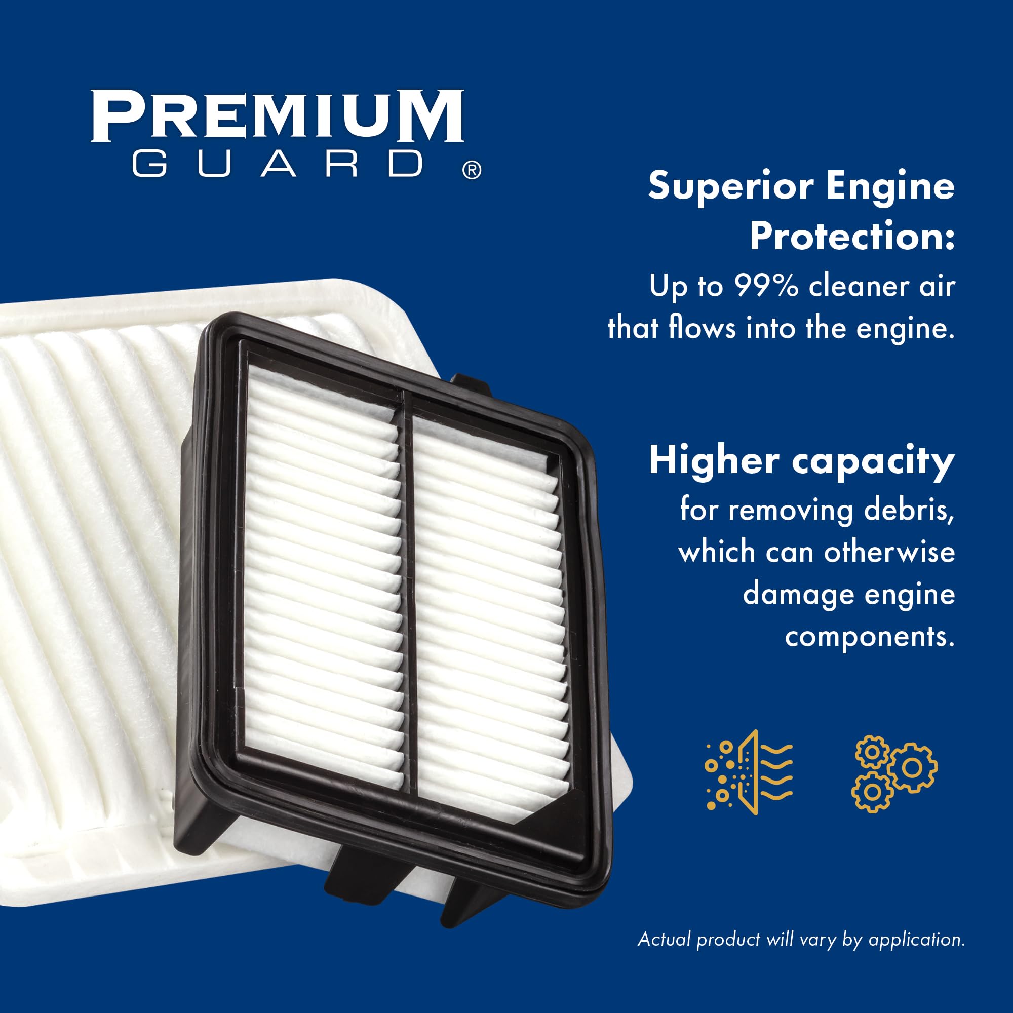 Premium Guard sealing gasket detail ensuring no bypass benefit