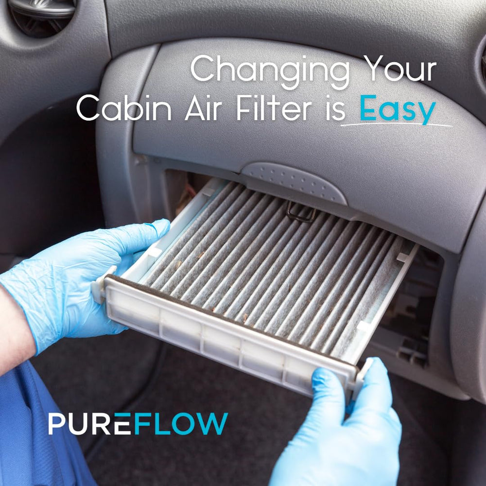Premium Guard PUREFLOW lifestyle shot in car highlighting fresher cabin air