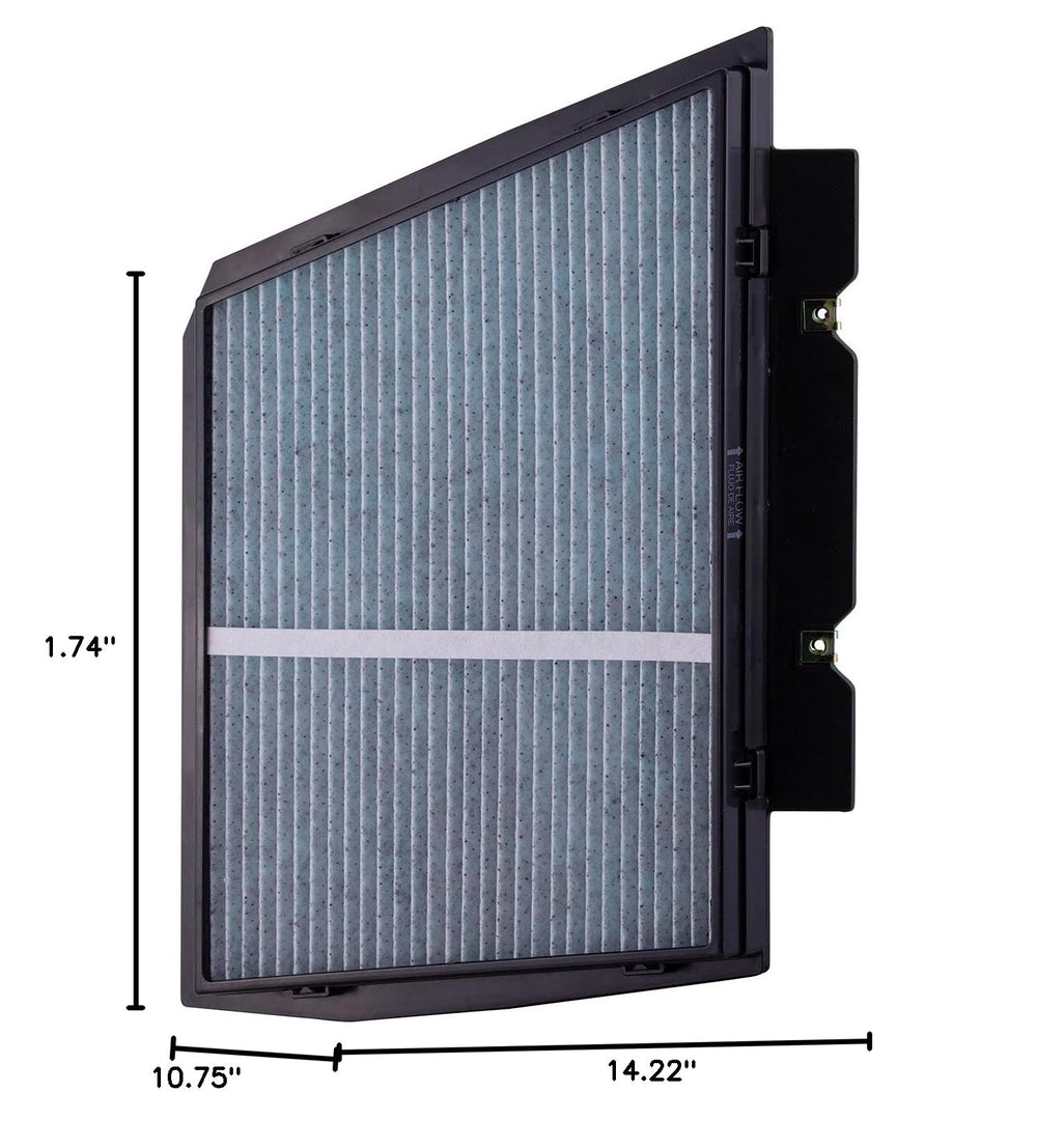 Premium Guard PUREFLOW side-by-side new versus used filter showing protection