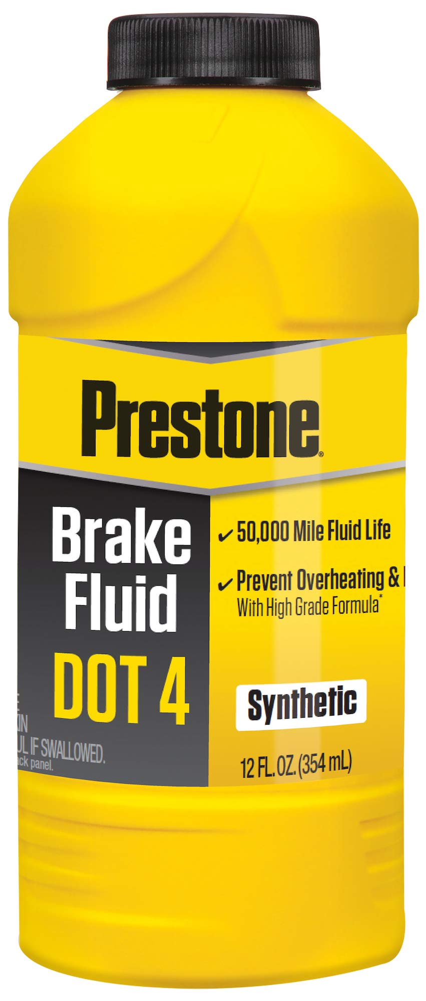 Prestone front packaging showing six 12 oz bottles and product name benefits
