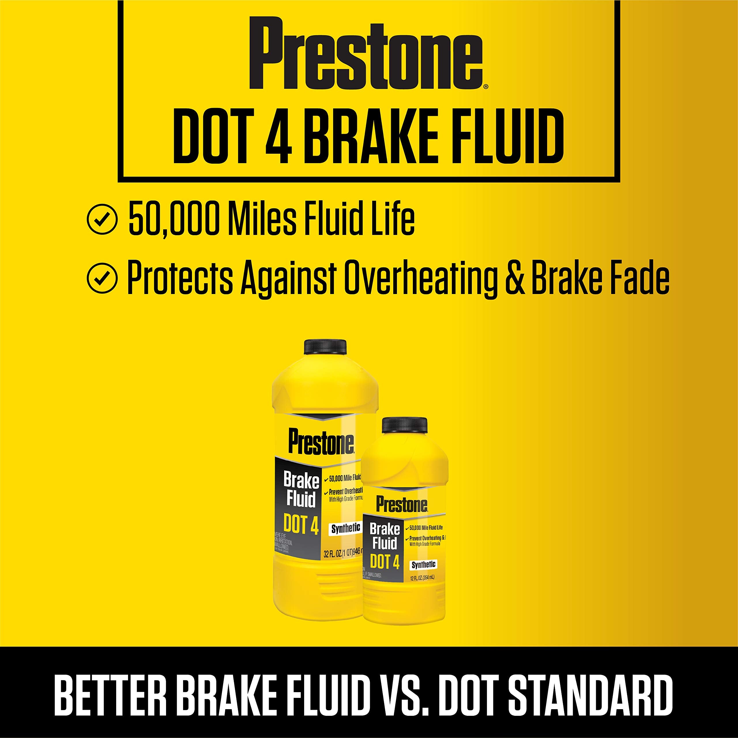 Prestone bottle next to ruler showing 12 oz size for clear capacity reference