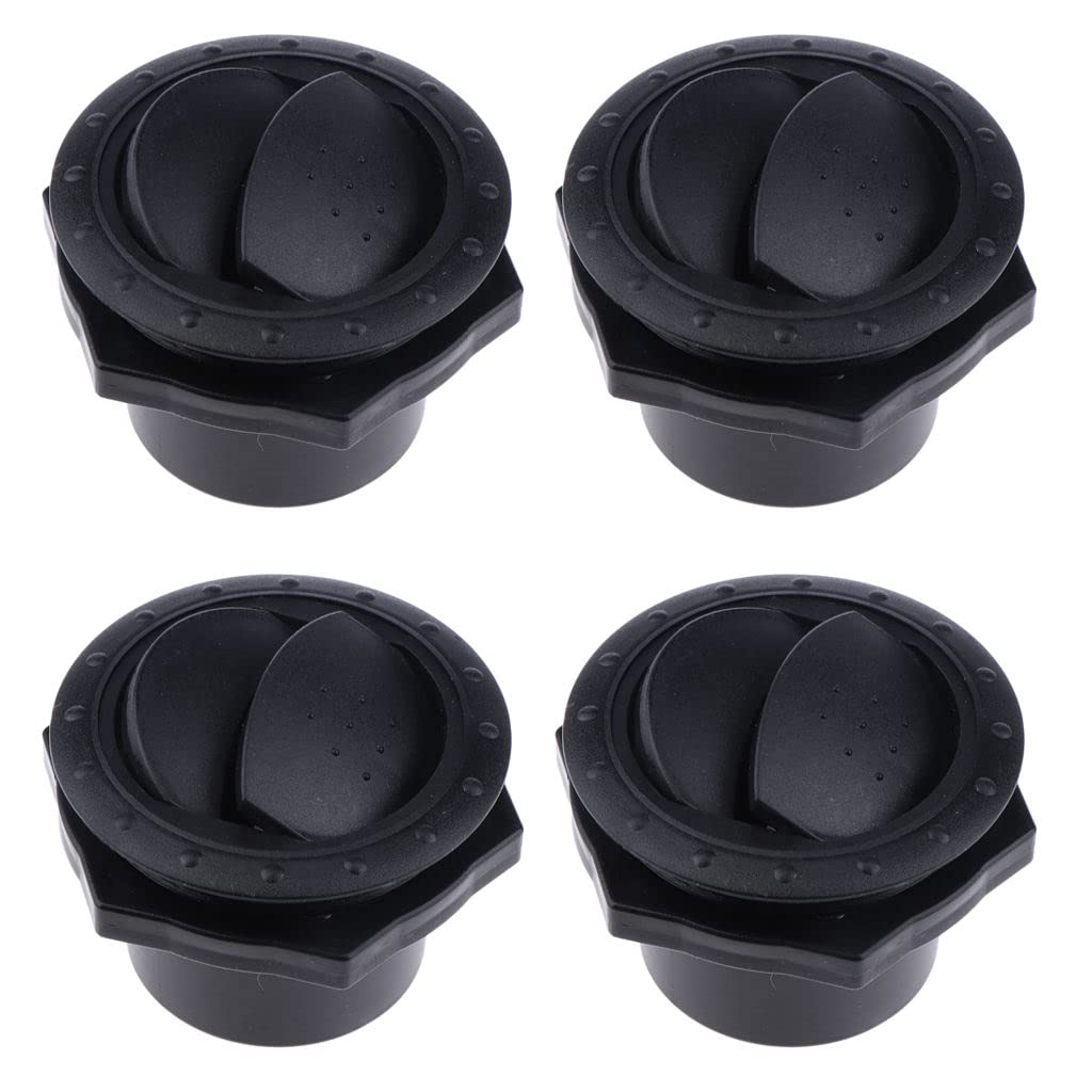 Prettyia front view of four black round vents showing compact design and easy fit