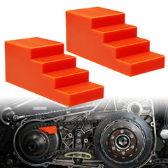 Prewired front view of two orange locking tools showing shape and color benefit visibility