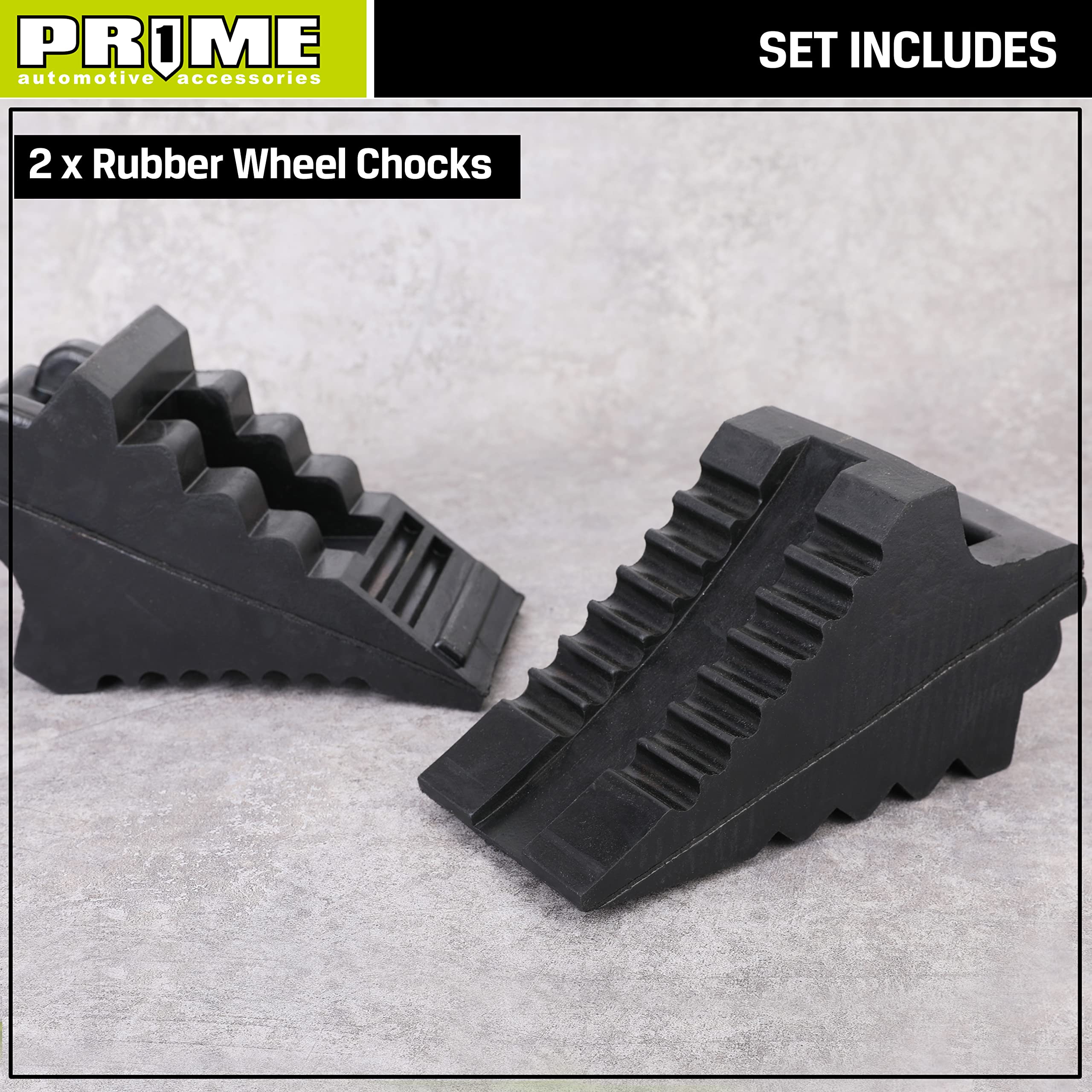 Prime 1 chocks stored near camper at campground offering convenient safety and stability