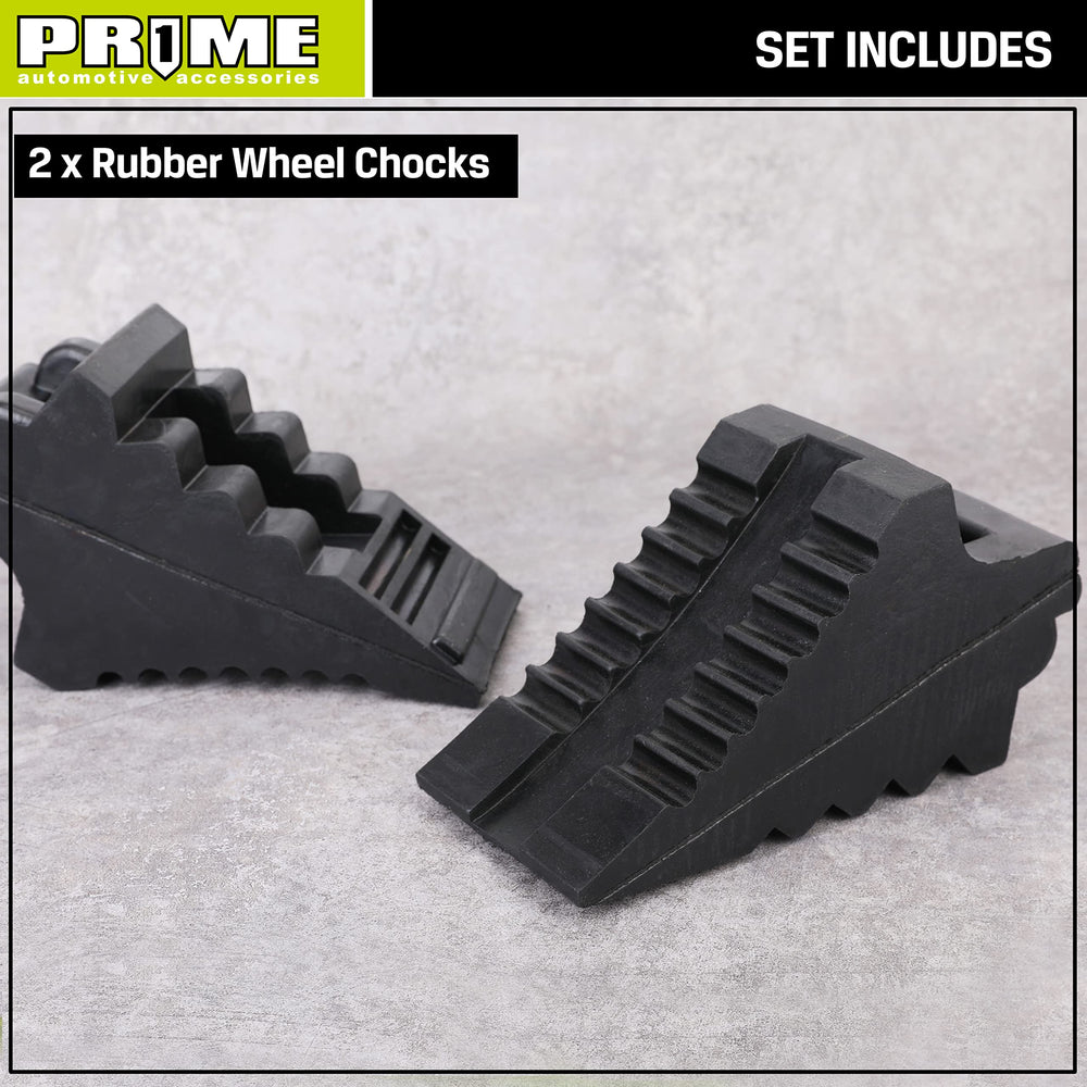 Prime 1 chocks stored near camper at campground offering convenient safety and stability
