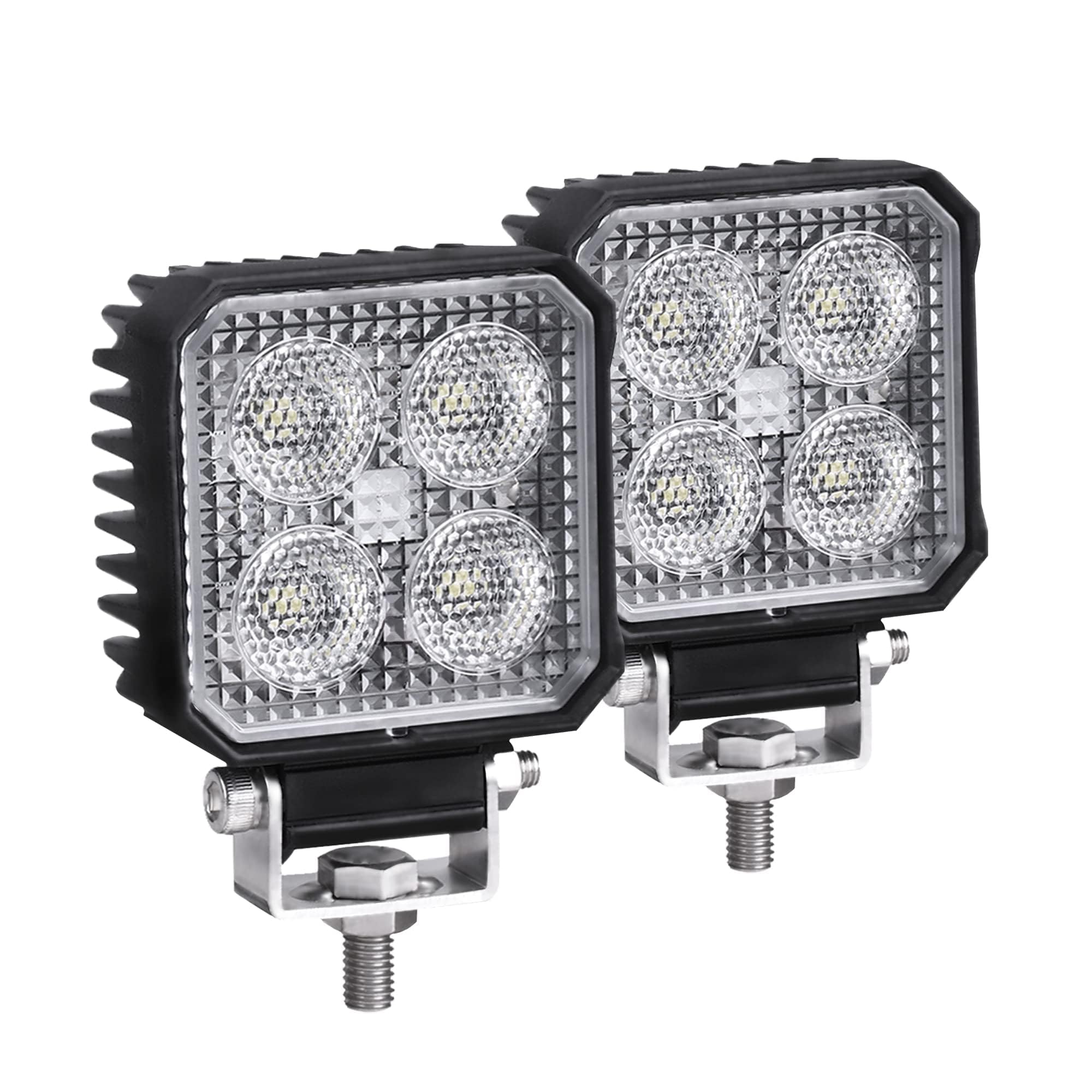 Primelux front view of lamp pair showing wide flood coverage and durable build