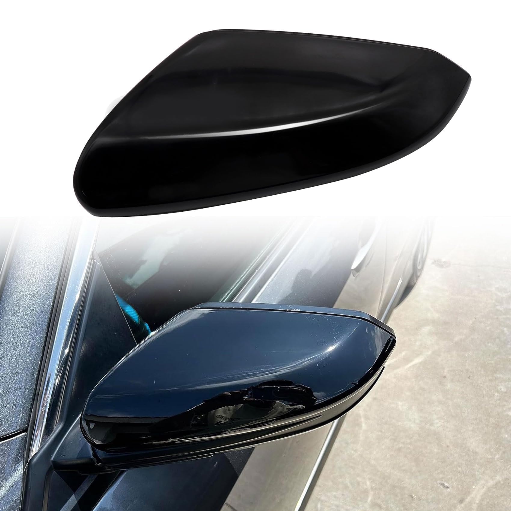 Priprilod front view mirror cap showing precise OEM fit for clean replacement