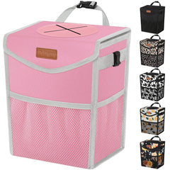 Pritent front view showing compact trash can and tidy lid benefit